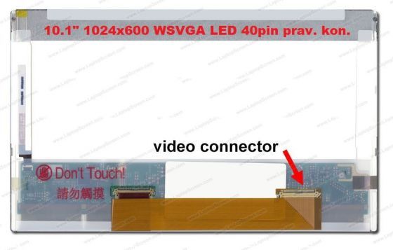 HSD101PFW1-REV.0 LCD 10.1" 1024x600 WSVGA LED 40pin prav. kon. display displej HannStar