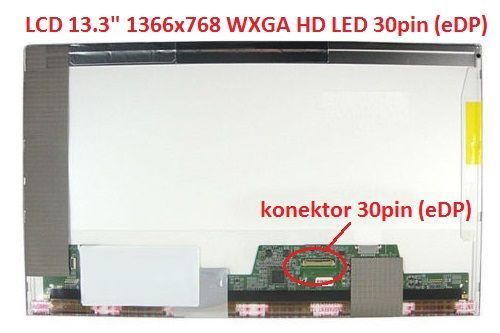 LTN133AT17-102 LCD 13.3" 1366x768 WXGA HD LED 30pin (eDP) display displej