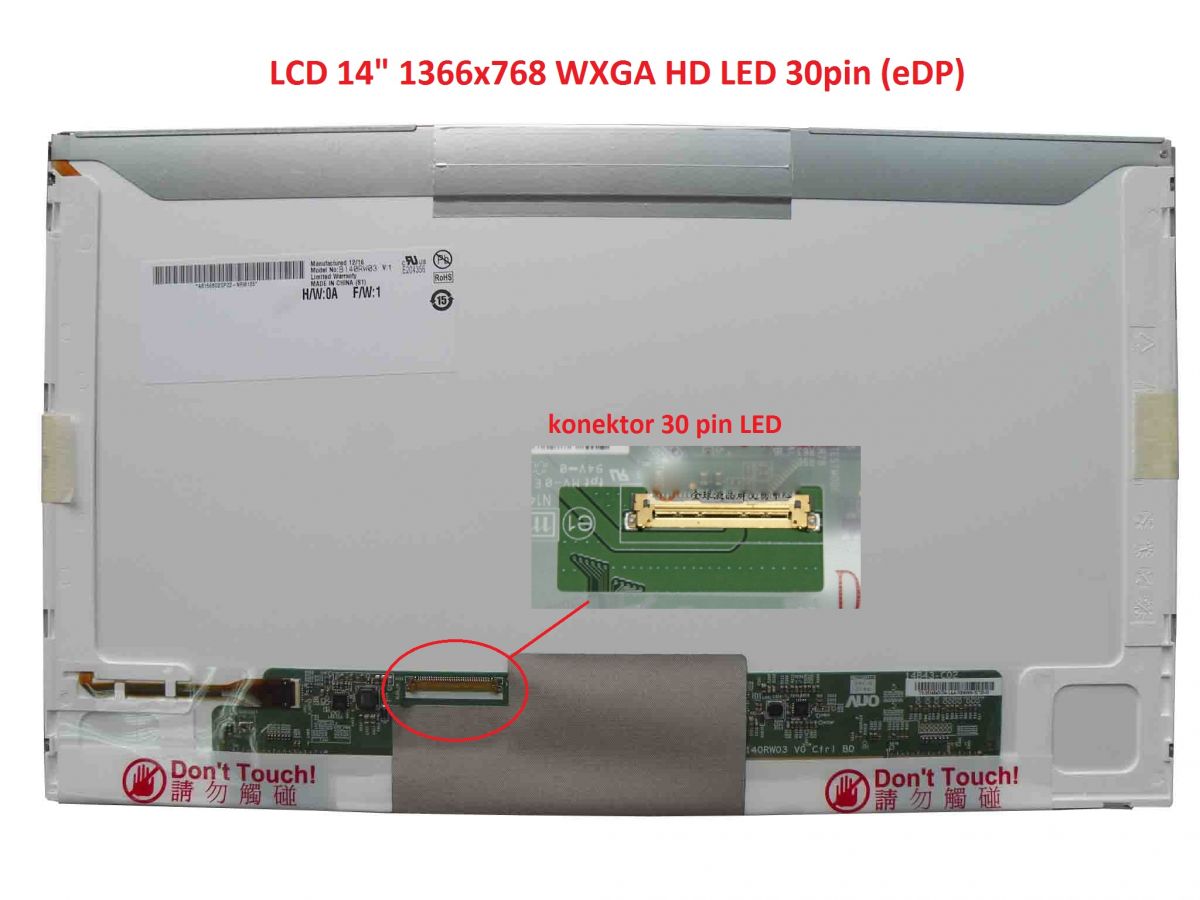 LCD displej display HP EliteBook 8440W Serie 14" WXGA HD 1366x768 LED