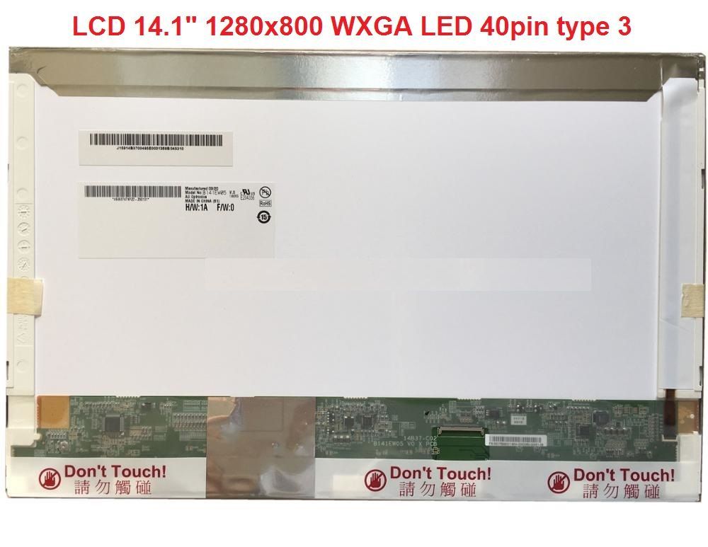 B141EW05 V.1 LCD 14.1" 1280x800 WXGA LED 40pin type 3 display displej AU Optronics