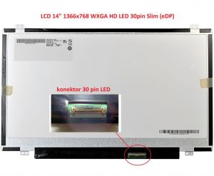 B140XTN07.1 HW1A LCD 14" 1366x768 WXGA HD LED 30pin Slim (eDP) šířka 315mm display displej | lesklý povrch, matný povrch