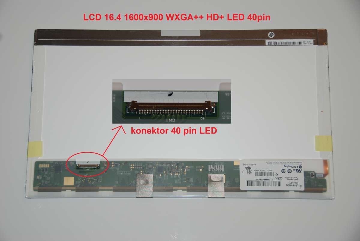 LP164WD2(TL)(A1) LCD 16.4" 1600x900 WXGA++ HD+ LED 40pin display displej LG Philips