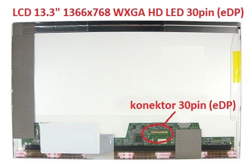 LCD 13.3" 1366x768 WXGA HD LED 30pin (eDP)
