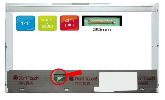 LCD displej display Dell Inspiron PP42L 14" WXGA++ HD+ 1600x900 LED